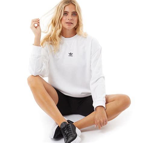 adidas originalssweatshirt weiß|Adidas originals sweatshirt women's.